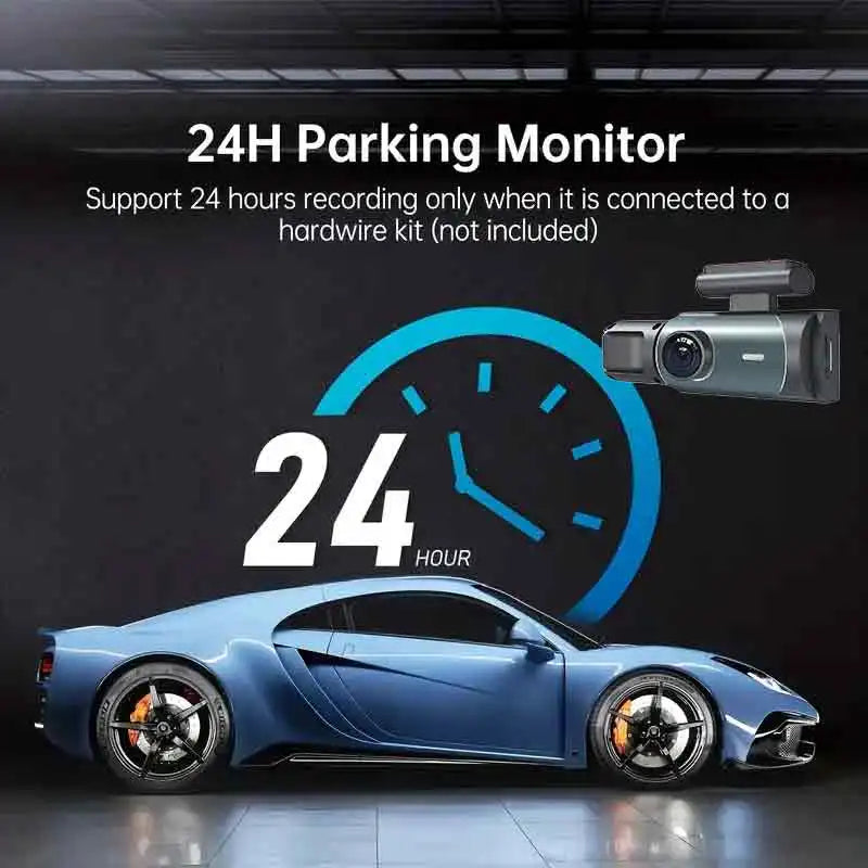 Cámara de Coche Delantera y Trasera con Tarjeta SD 32GB - Pantalla IPS 3", Visión Nocturna y Grabación Continua