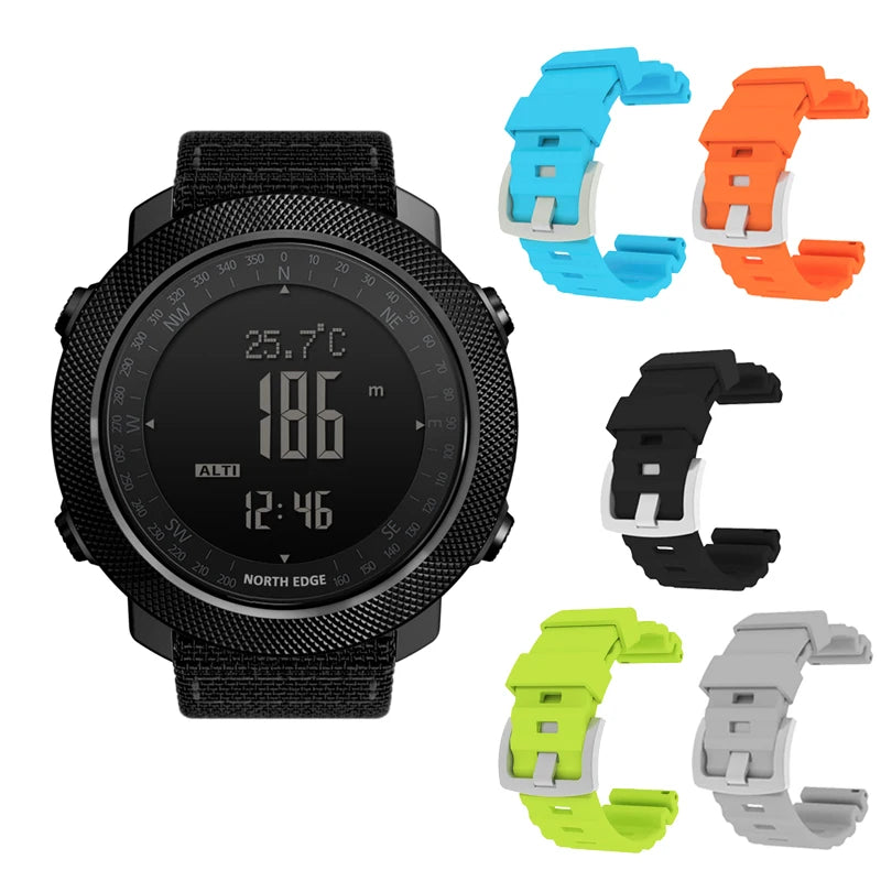 NORTH EDGE Reloj Digital Deportivo para Hombre - Altímetro, Barómetro, Brújula, Resistente 50m