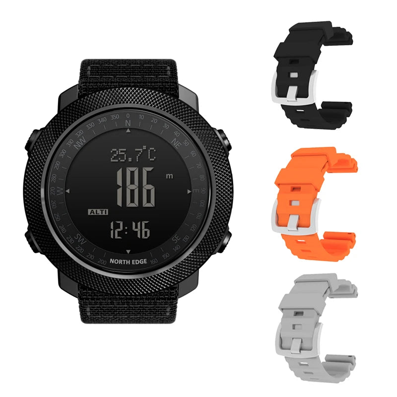 NORTH EDGE Reloj Digital Deportivo para Hombre - Altímetro, Barómetro, Brújula, Resistente 50m