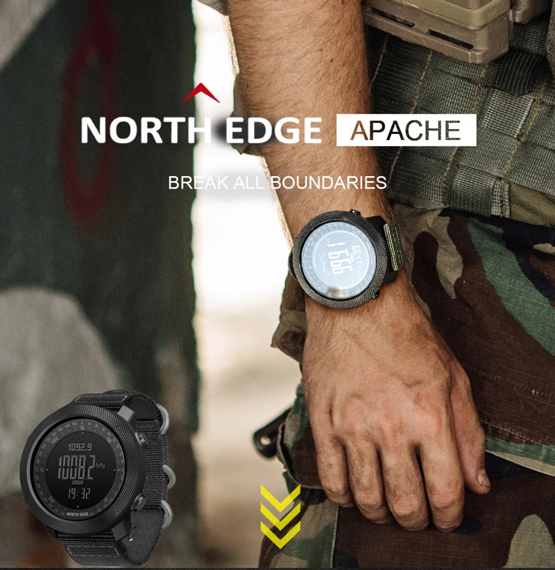 NORTH EDGE Reloj Digital Deportivo para Hombre - Altímetro, Barómetro, Brújula, Resistente 50m