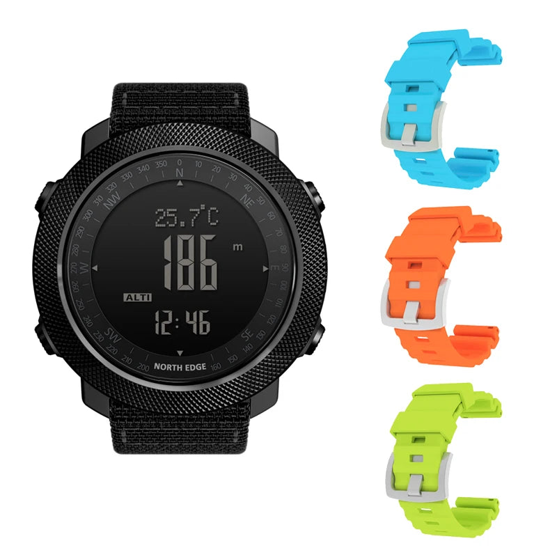 NORTH EDGE Reloj Digital Deportivo para Hombre - Altímetro, Barómetro, Brújula, Resistente 50m