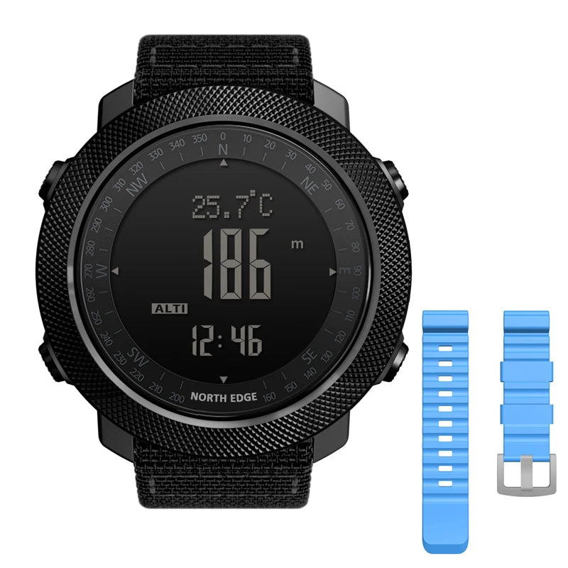 NORTH EDGE Reloj Digital Deportivo para Hombre - Altímetro, Barómetro, Brújula, Resistente 50m