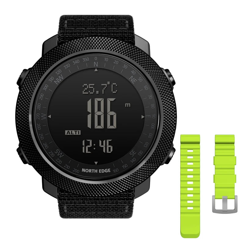 NORTH EDGE Reloj Digital Deportivo para Hombre - Altímetro, Barómetro, Brújula, Resistente 50m
