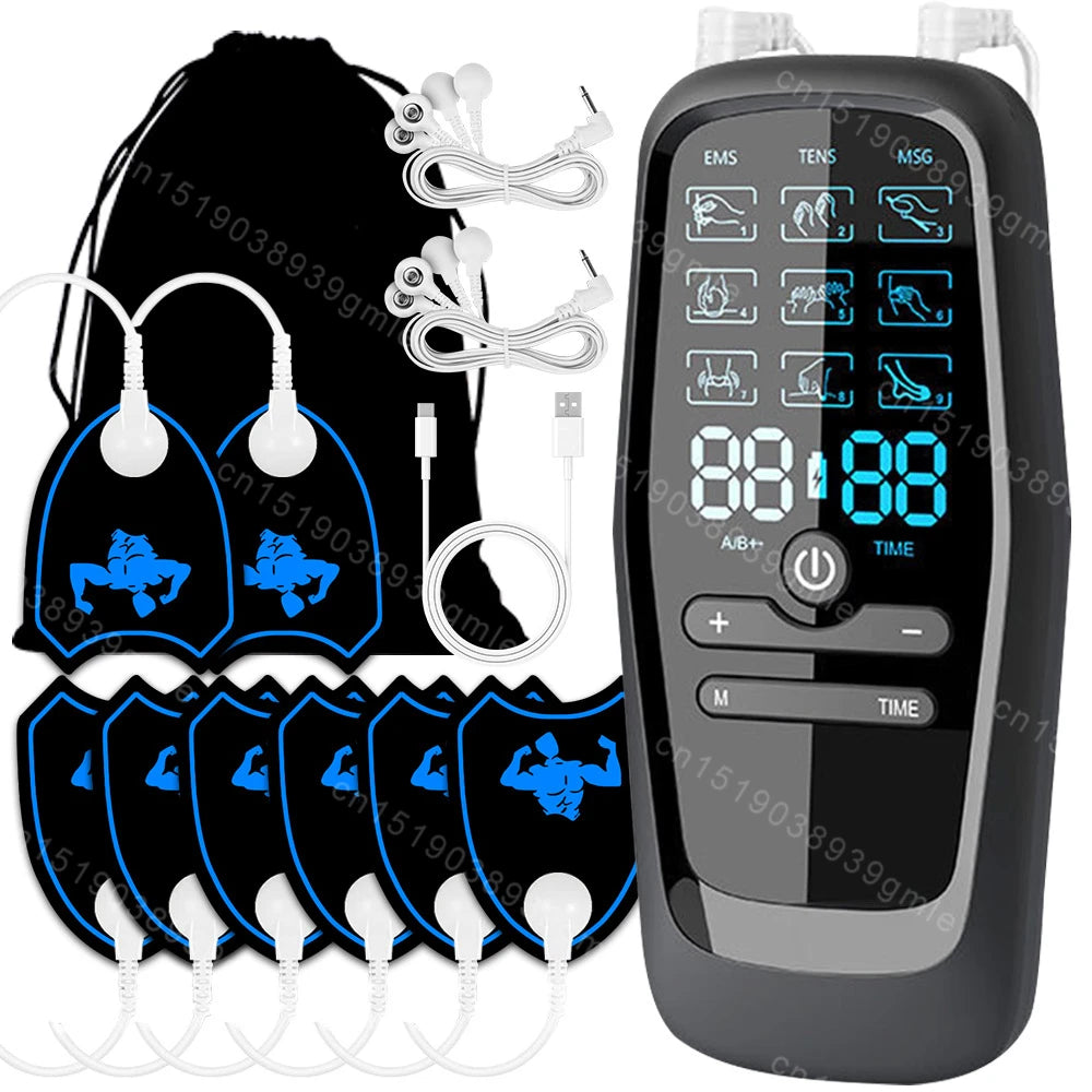 Estimulador Muscular TENS EMS - Masajeador Eléctrico de Acupuntura y Fisioterapia Digital