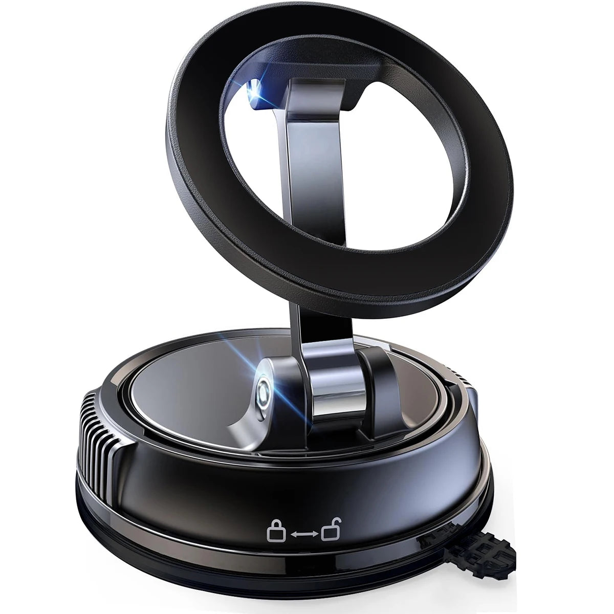 Soporte Magnético para Móvil con Ventosa MagSafe - Ajustable 360°, Plegable y de Bolsillo para Coche