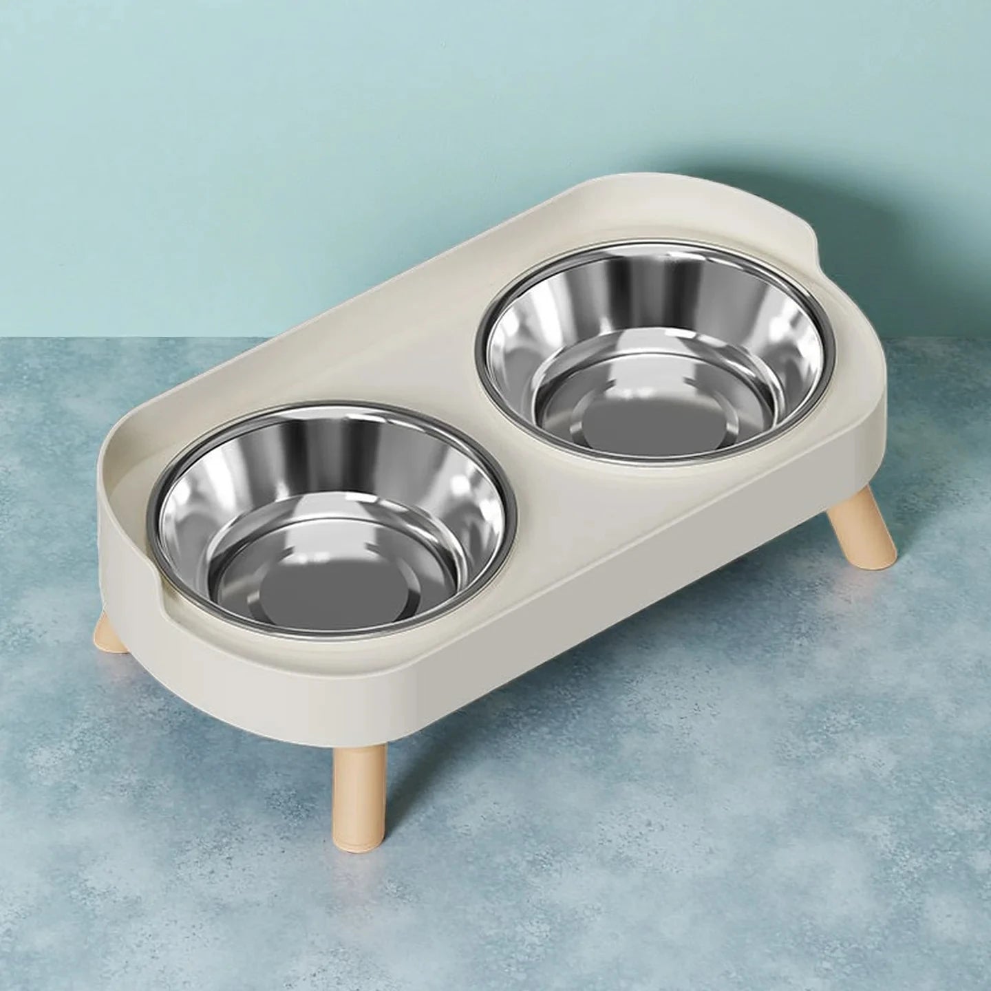 Comedero Elevado para Mascotas con 2 Cuencos de Acero Inoxidable - Soporte Cervical Colorido para Perros y Gatos