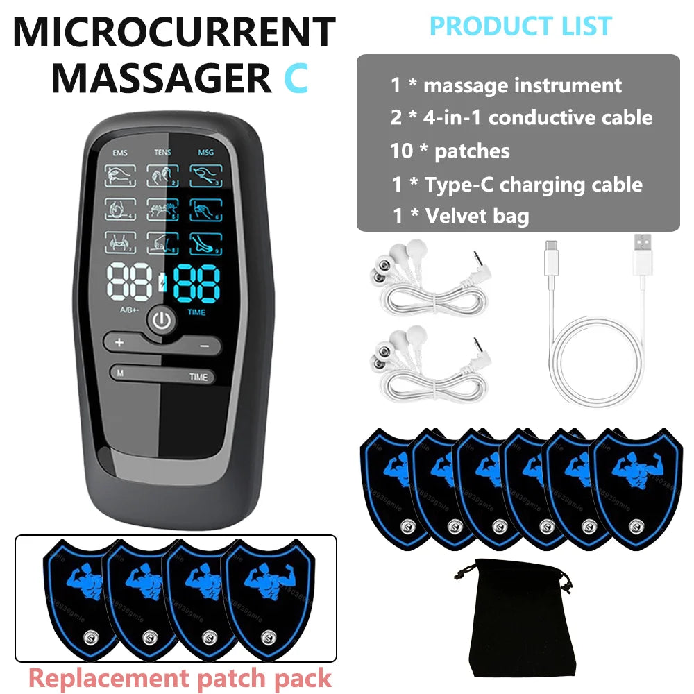Estimulador Muscular TENS EMS - Masajeador Eléctrico de Acupuntura y Fisioterapia Digital