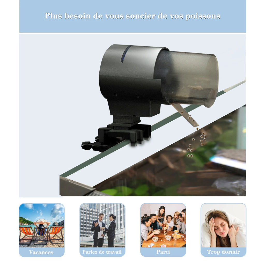 Alimentador Automático para Acuarios y Estanques - Capacidad 210ml, Dispensador Eléctrico con 3 Temporizadores
