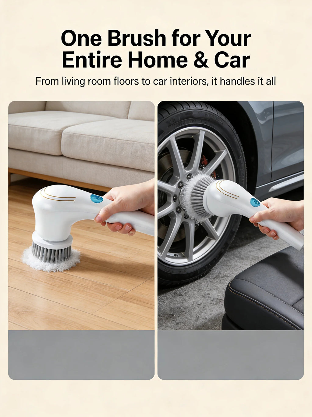 Cepillo Limpiador Eléctrico Recargable - Fregador Inalámbrico Potente para Cocina, Fregadero y Azulejos