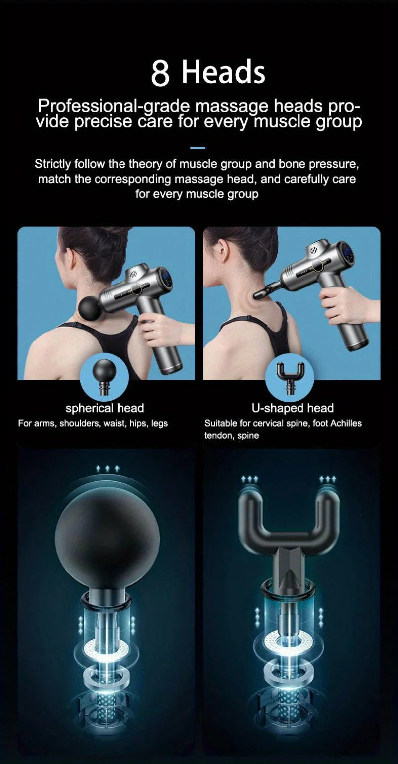 Pistola de Masaje Fascial 99 Niveles - Relajación Muscular Profunda con Reducción de Ruido