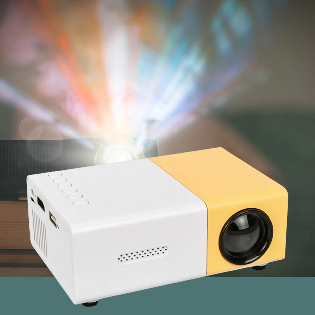 Proyector Portátil HD 1080P 400 Lúmenes - Mini Proyector de Bolsillo con HDMI, USB y Mando a Distancia para Cine en Casa