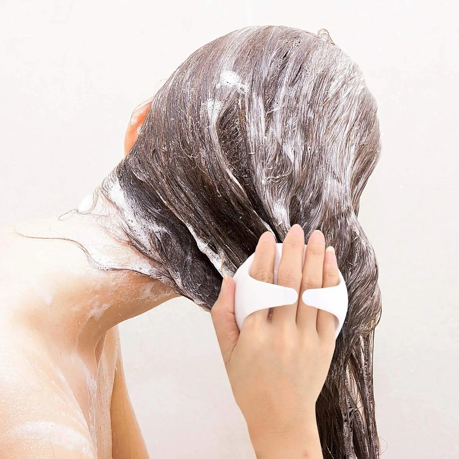 Silicone Shampoo Brush Head Scalp Massage Comb Hair Dye Tint Oil Applicator Bottle for Hair Growth Wet Dry Scalp Exfoliator Brush