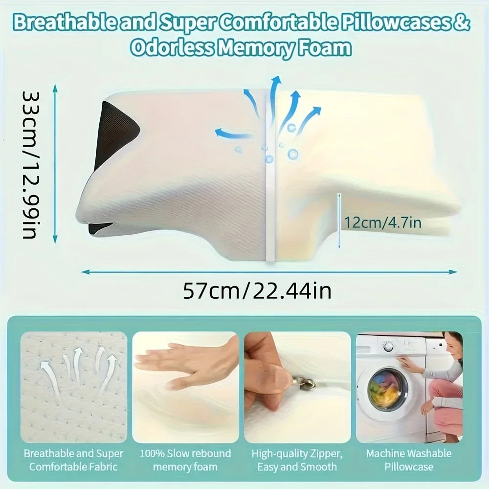 Almohada Cervical Ergonómica 2025 - Soporte Suave y Firme para Dormir de Lado, Boca Arriba y Boca Abajo