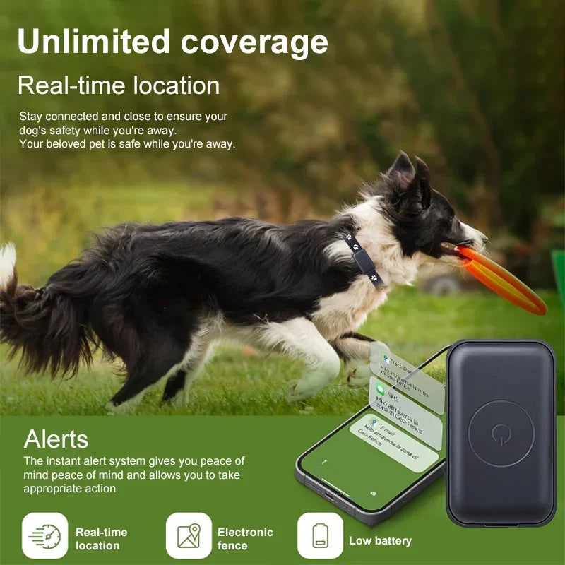 Localizador GPS para Mascotas con Collar Ajustable - Seguimiento en Tiempo Real, Control Remoto AGPS para Perros y Gatos