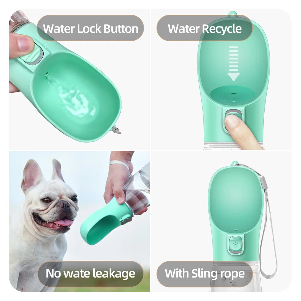 Botella de Agua Portátil para Perros y Gatos - Dispensador Antigoteo para Viajes y Paseos al Aire Libre