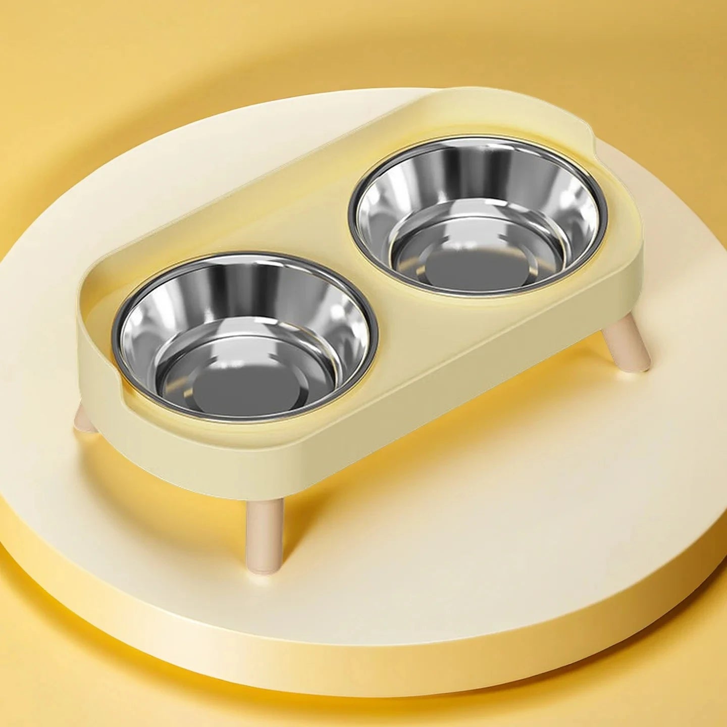 Comedero Elevado para Mascotas con 2 Cuencos de Acero Inoxidable - Soporte Cervical Colorido para Perros y Gatos