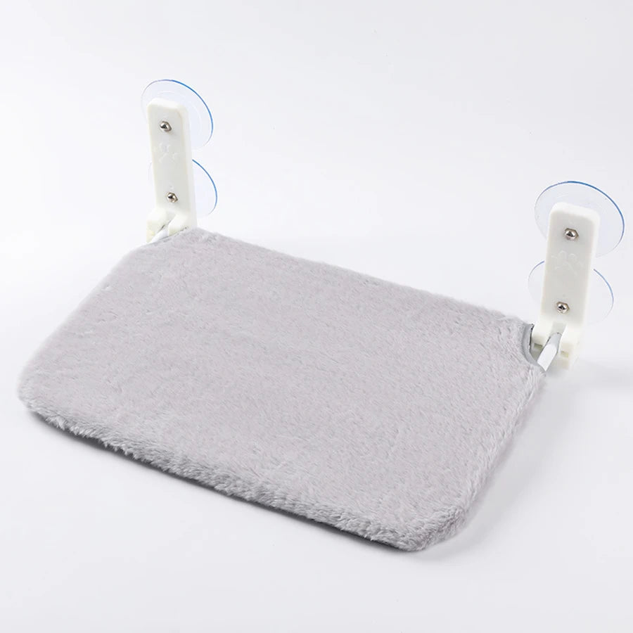 Hamaca Plegable para Gatos con Ventosas Dobles - Plataforma de Salto para Ventana, Malla y Felpa