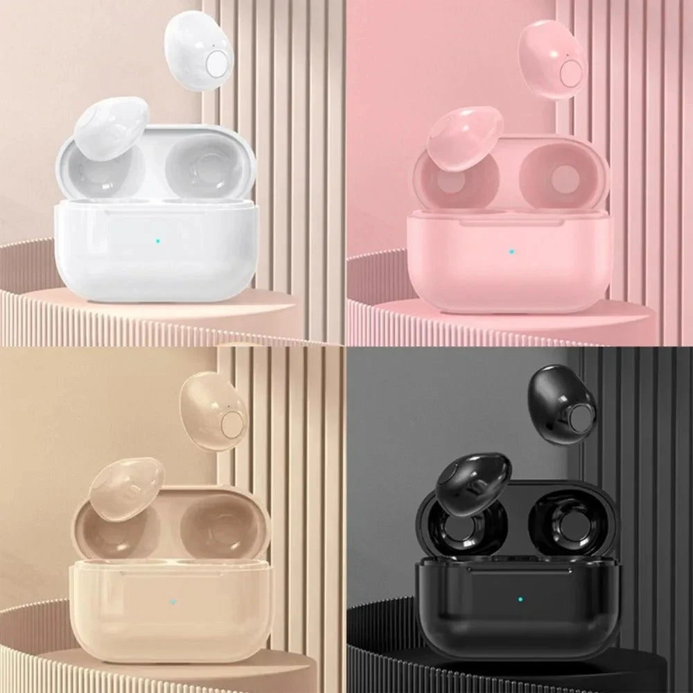 Auriculares Bluetooth Invisibles Mini TWS V5.2 - Inalámbricos In-Ear con Reducción de Ruido y Micrófono para Dormir