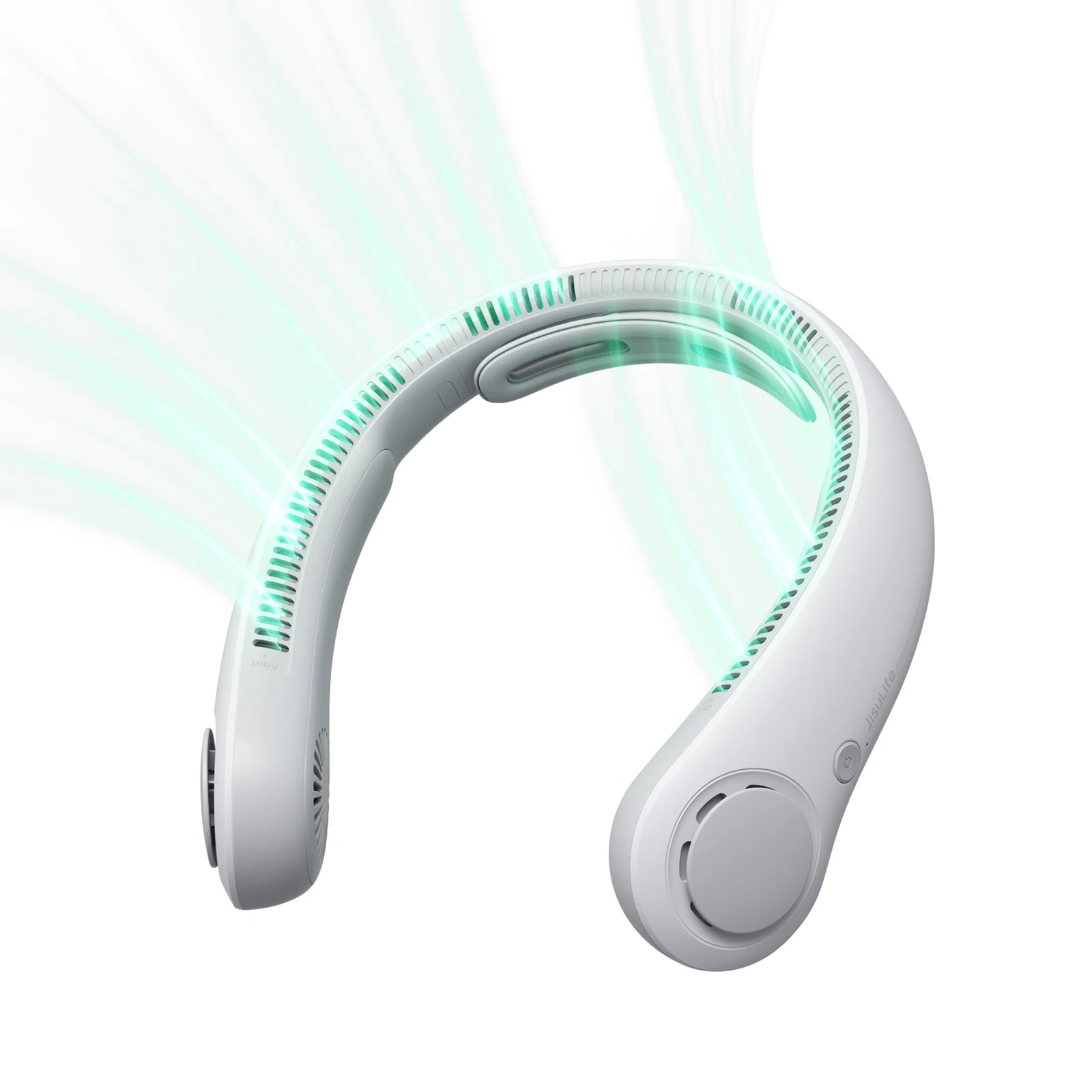 Ventilador de Cuello Portátil JISULIFE 5000mAh - 5 Velocidades, Soporte Cervical, Manos Libres para Exterior