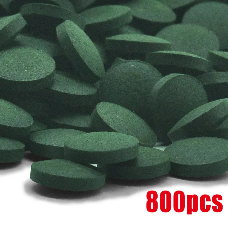 50-1000 Tabletas de Espirulina de Alta Pureza para Peces - Alimento para Camarones Cristal Rojo y Peces de Acuario