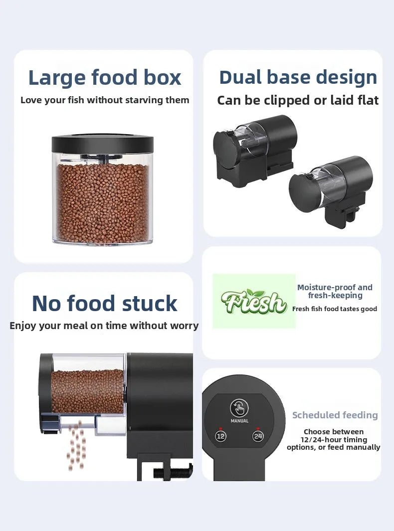 Alimentador Automático para Acuarios 100ml con Temporizador Programable - Funciona con Pilas, Ideal para Vacaciones