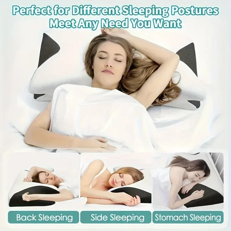 Almohada Cervical Ergonómica 2025 - Soporte Suave y Firme para Dormir de Lado, Boca Arriba y Boca Abajo