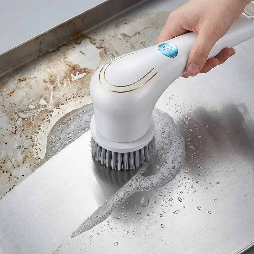 Cepillo Limpiador Eléctrico Recargable - Fregador Inalámbrico Potente para Cocina, Fregadero y Azulejos