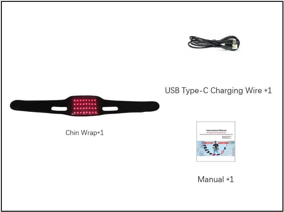 Banda LED Inalámbrica de Fototerapia 660nm y 850nm - Cuidado de Piel Cuello y Cara