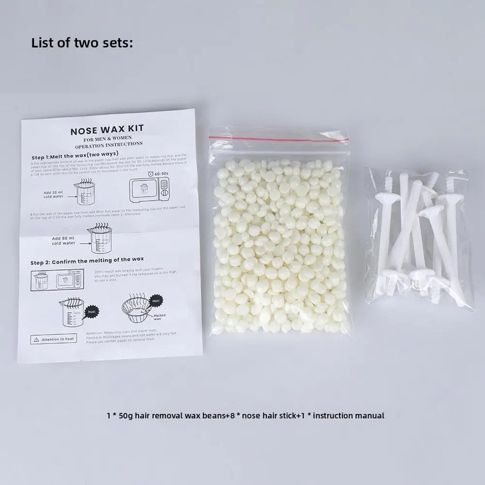 Portable Nose Hair Removal Wax Kit 25g/50g - Painless Hair Removal for Men and Women