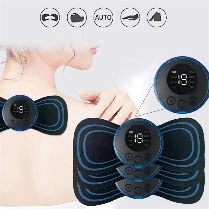 Masajeador Cervical Eléctrico Mini - Parche Estimulador EMS de Microcorriente para Cuello y Espalda
