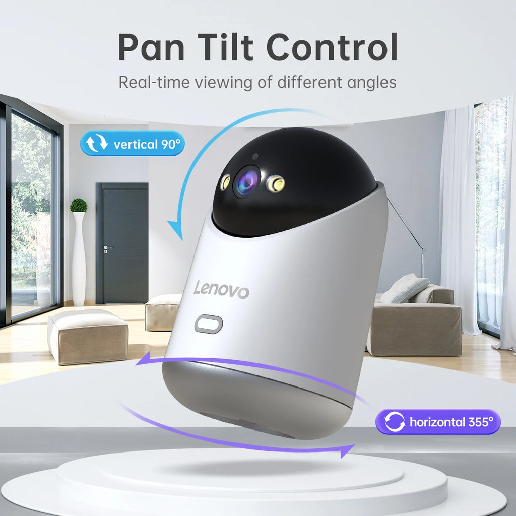 Cámara IP WiFi Lenovo Interior 5MP - Visión Nocturna en Color, Seguimiento Automático, Monitor de Bebé y Seguridad CCTV