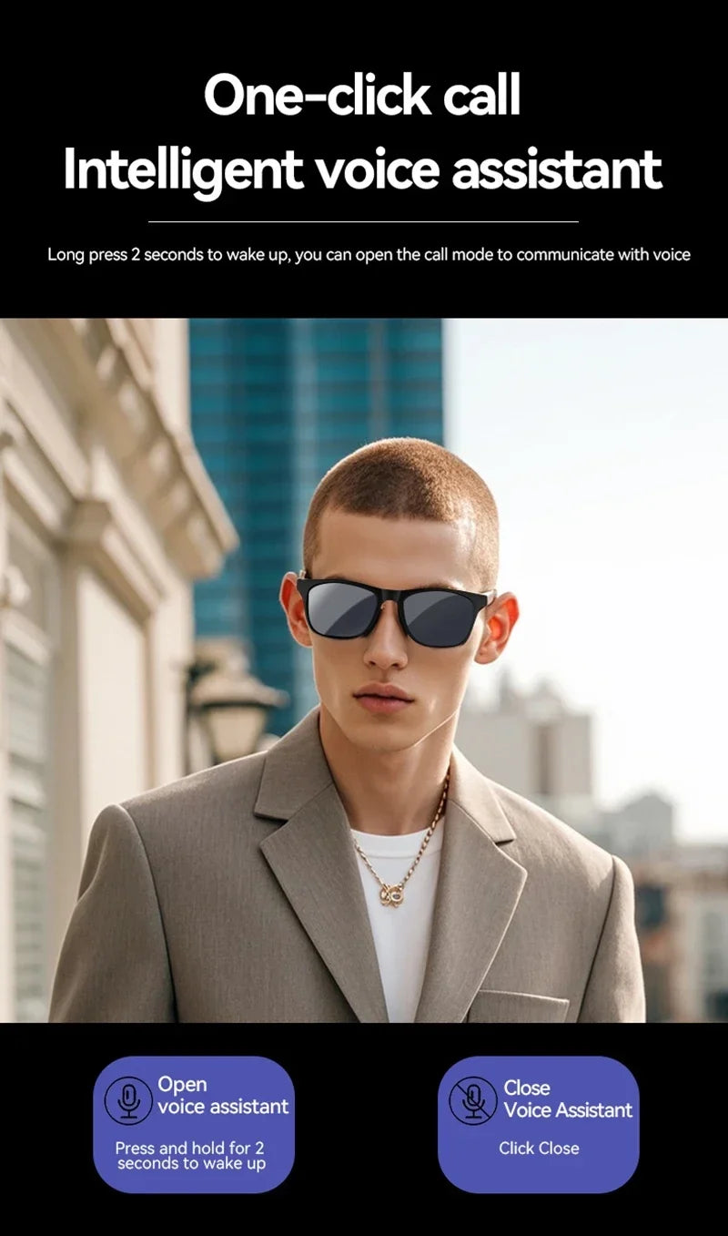 Lenovo AI Smart Glasses 8K Touch Control Photo Camera Recording Translator Voice Assistant Music Wireless Bluetooth Sunglasses