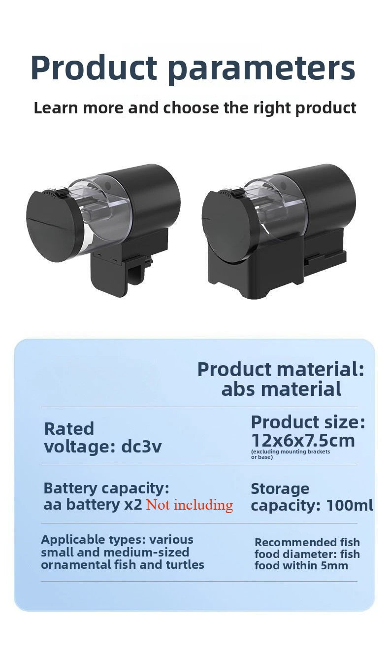 Alimentador Automático para Acuarios 100ml con Temporizador Programable - Funciona con Pilas, Ideal para Vacaciones