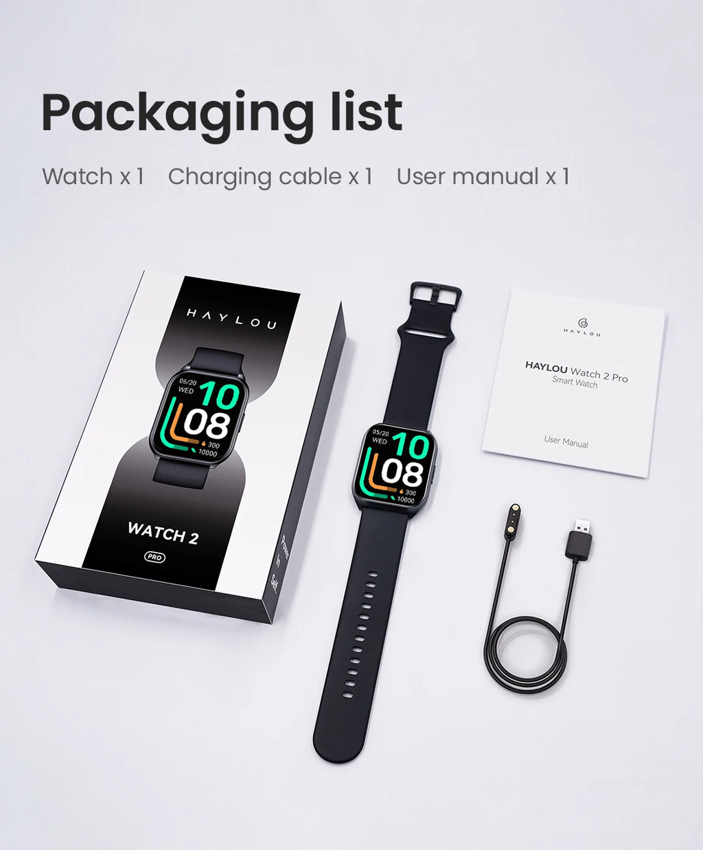 HAYLOU Watch 2 Pro Smartwatch - 1.85" Display with 100 Sport Modes and Heart Rate Monitor