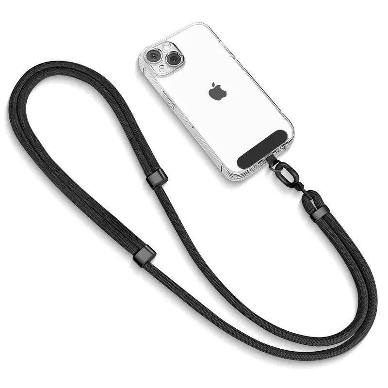 Correa Cruzada Ajustable para Móvil - Colgante Antipérdida para Cuello con Parche Adhesivo para Exterior