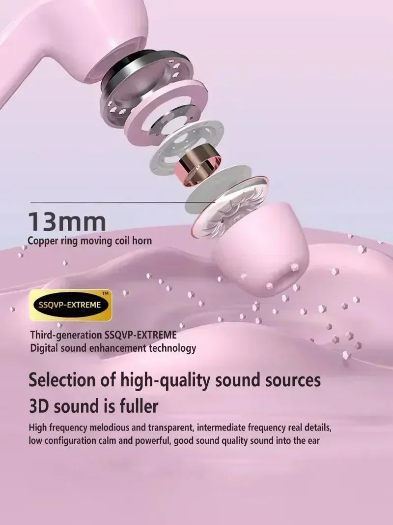 Auriculares TWS T2 Bluetooth Transparentes con ENC - Pantalla Digital de Carga, Sonido Estéreo para Móvil