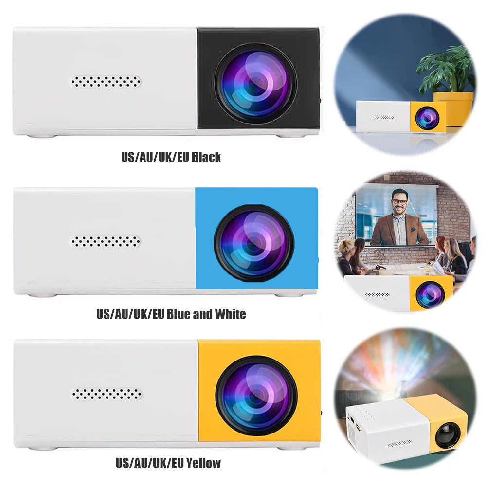 Proyector Portátil HD 1080P 400 Lúmenes - Mini Proyector de Bolsillo con HDMI, USB y Mando a Distancia para Cine en Casa