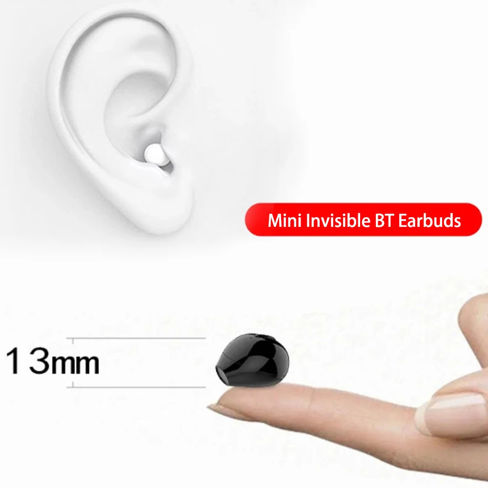 Auriculares Bluetooth Invisibles Mini TWS V5.2 - Inalámbricos In-Ear con Reducción de Ruido y Micrófono para Dormir