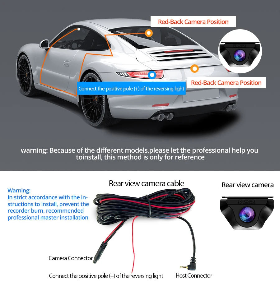 Espejo Retrovisor con Dashcam 4K 10" - Carplay Inalámbrico, Android Auto, GPS WiFi y Doble Objetivo
