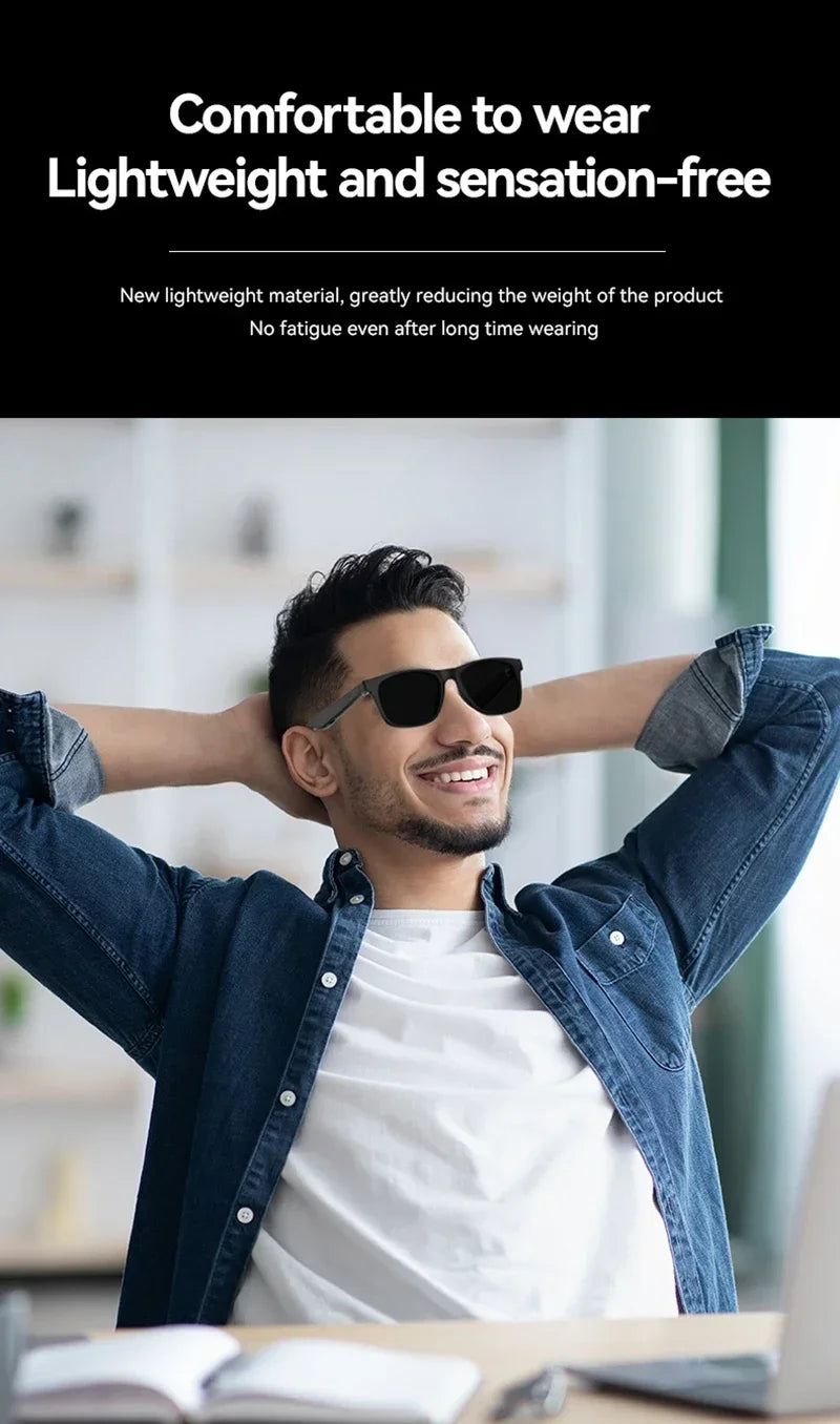 Lenovo AI Smart Glasses 8K Touch Control Photo Camera Recording Translator Voice Assistant Music Wireless Bluetooth Sunglasses