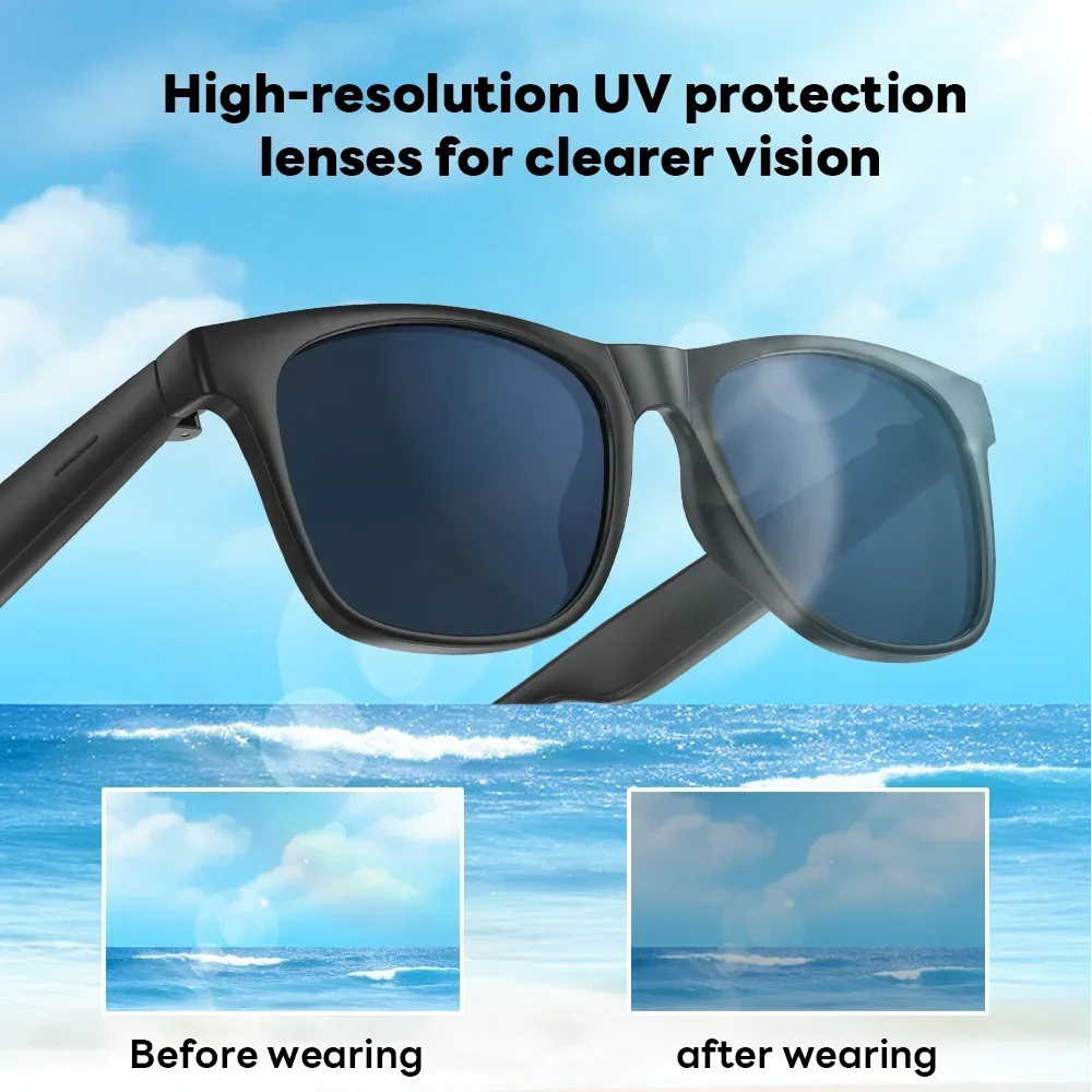 Lenovo AI Smart Glasses 8K Touch Control Photo Camera Recording Translator Voice Assistant Music Wireless Bluetooth Sunglasses