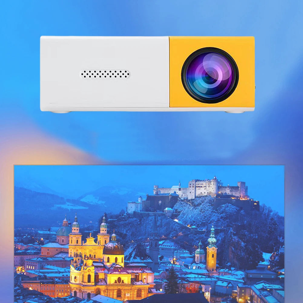 Proyector Portátil HD 1080P 400 Lúmenes - Mini Proyector de Bolsillo con HDMI, USB y Mando a Distancia para Cine en Casa