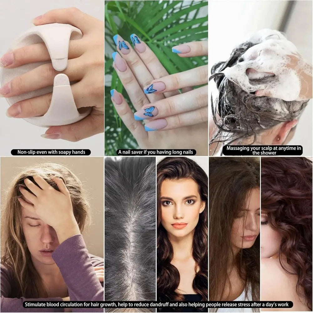 Silicone Shampoo Brush Head Scalp Massage Comb Hair Dye Tint Oil Applicator Bottle for Hair Growth Wet Dry Scalp Exfoliator Brush
