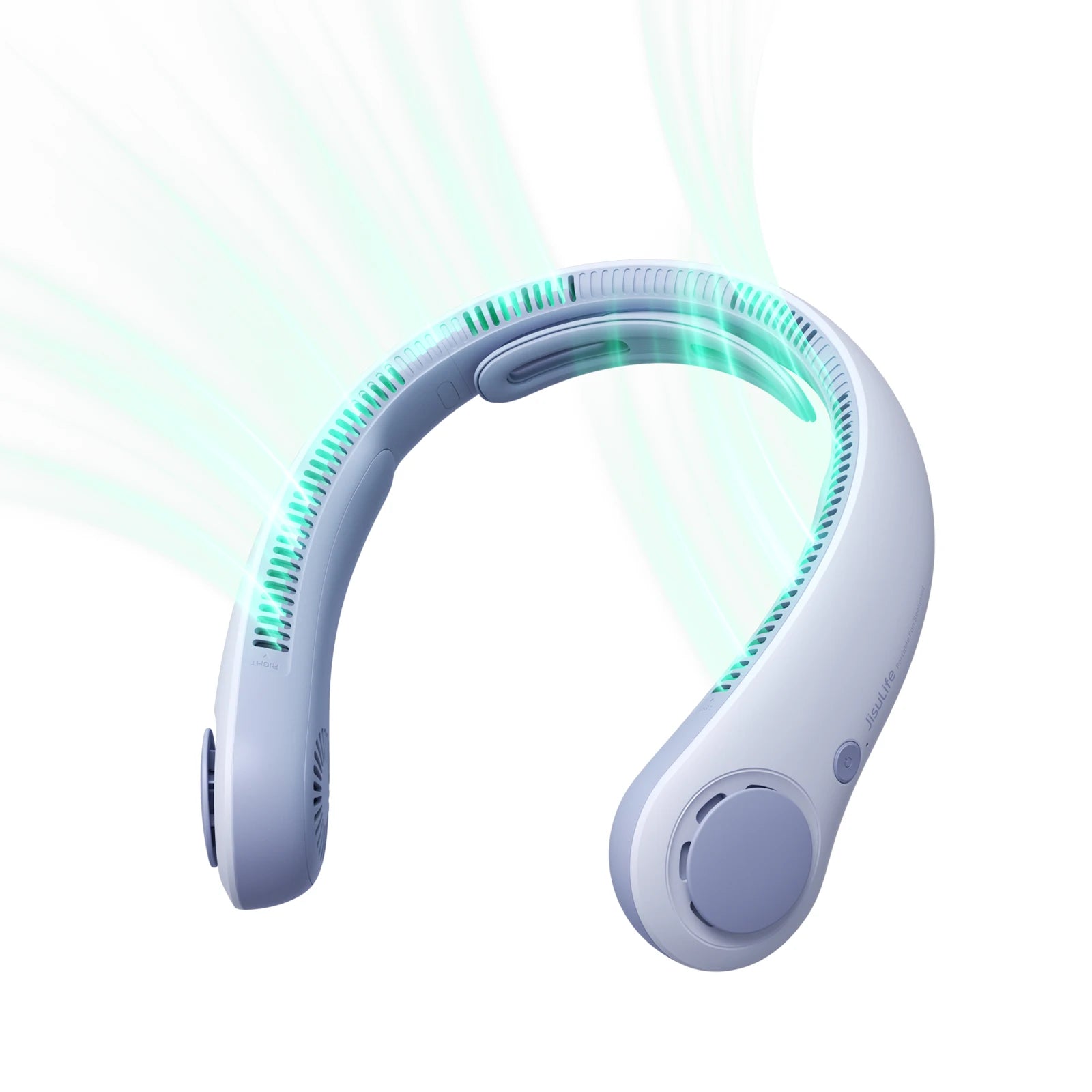 Ventilador de Cuello Portátil JISULIFE 5000mAh - 5 Velocidades, Soporte Cervical, Manos Libres para Exterior