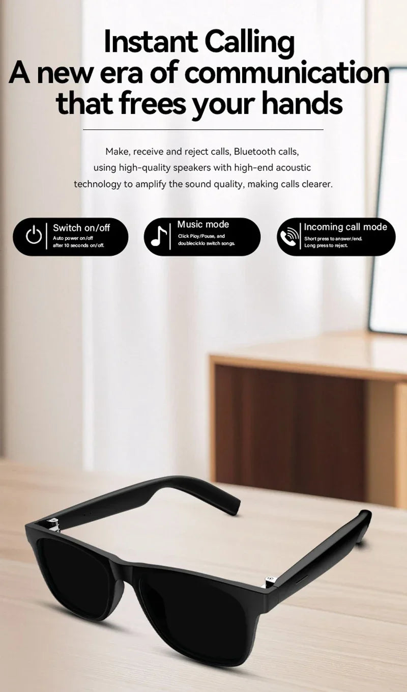 Lenovo AI Smart Glasses 8K Touch Control Photo Camera Recording Translator Voice Assistant Music Wireless Bluetooth Sunglasses