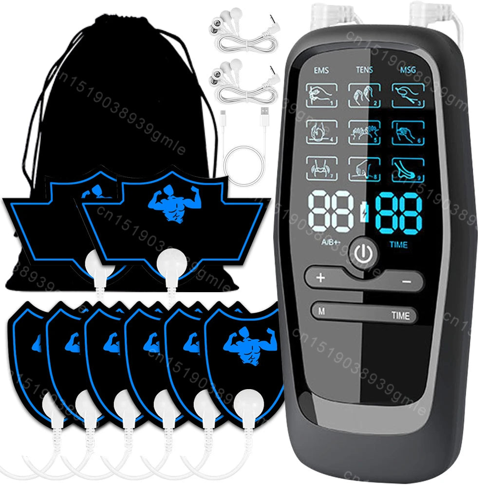 Estimulador Muscular TENS EMS - Masajeador Eléctrico de Acupuntura y Fisioterapia Digital