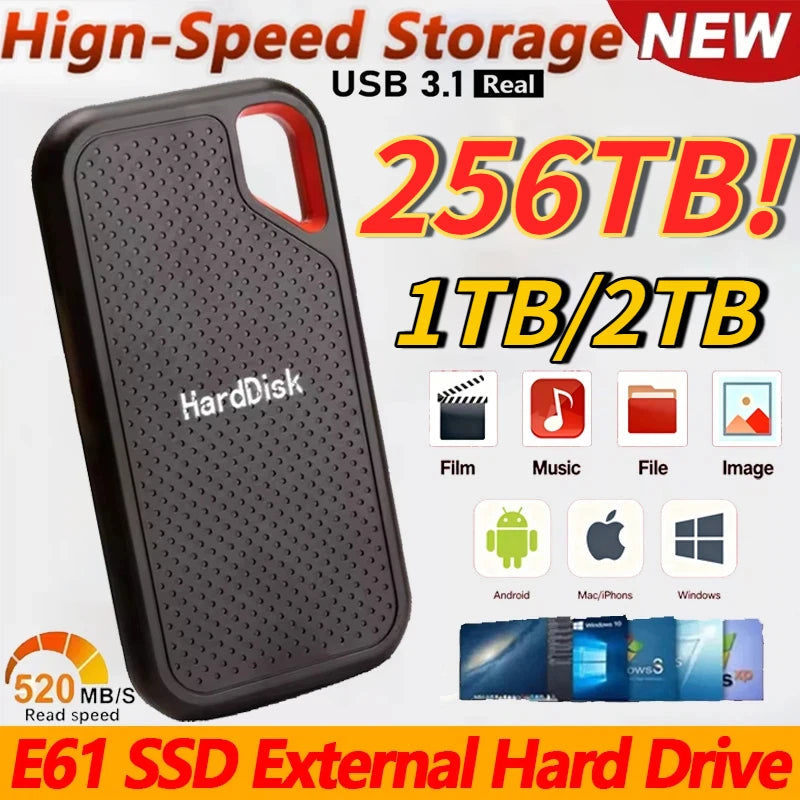 Disco Duro Externo SSD de Alta Velocidad - Gran Capacidad 2TB/4TB para PC y Portátil