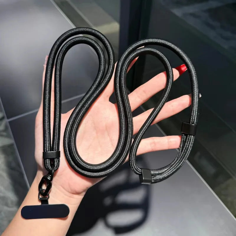 Correa Cruzada Ajustable para Móvil - Colgante Antipérdida para Cuello con Parche Adhesivo para Exterior