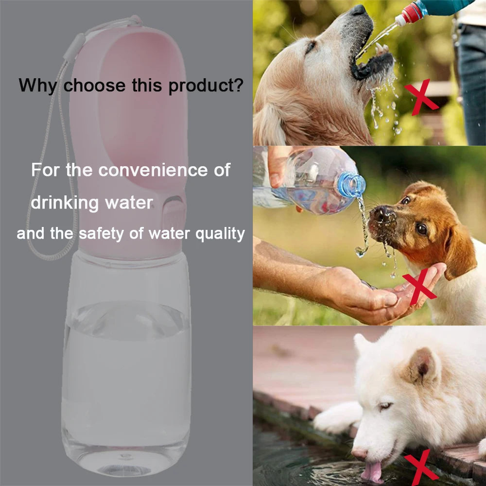 Botella de Agua Portátil para Perros y Gatos - Dispensador Antigoteo para Viajes y Paseos al Aire Libre