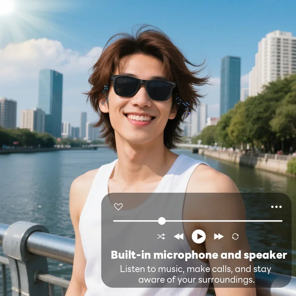Lenovo AI Smart Glasses 8K Touch Control Photo Camera Recording Translator Voice Assistant Music Wireless Bluetooth Sunglasses